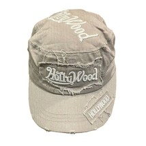 Hollywood Strapback Distressed Hat Cotton Gray Flag &amp; Symbol Factories - $14.00