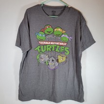 TMNT Mens Shirt XL Gray Short Sleeve Casual Cartoon Teenage Mutant Ninja Turtles - £10.68 GBP