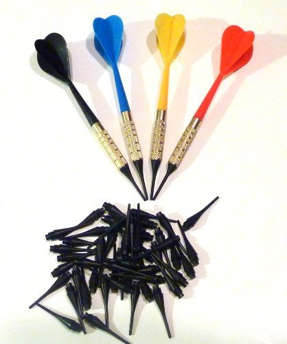 Dart Pro Plastic Soft Tip Darts, Lot of 12 Assorted Colors Plus 50 Extra Tips - £10.33 GBP