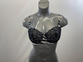 La Senza So Free Demi Underwire Bra Women&#39;s Size 36 C Black White Lace O... - $7.92