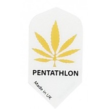 3 Sets of 3 Dart Flights - 2222 - Pentathlon White Gold Pot Leaf Marijuana Ca... - £4.39 GBP