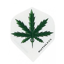 1 Set of 3 Dart Flights - 1743 - Ruthless White Green Pot Leaf Marijuana Cann... - £2.26 GBP