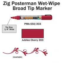 Jubilee Cherry Liquid CHALK Marker Pen 6mm Chisel TiP Wet Wipe ZIG POSTE... - $32.03
