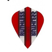 1 Set of 3 Dart Flights - 1788 - Ruthless Red W/ Clear Panel Kite Double Thic... - £2.35 GBP