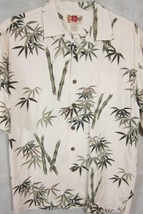 GORGEOUS Hilo Hattie 100% Silk Bamboo Art Print Hawaiian Shirt Size Small - £35.91 GBP
