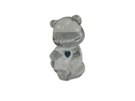 Vintage Fenton Art Glass Bear DECEMBER Birthstone Figurine Turquoise Heart  - £11.03 GBP