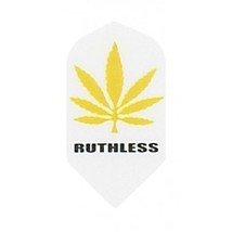 1 Set of 3 Dart Flights - 1871 - Ruthless White Gold Pot Leaf Marijuana Canna... - £2.32 GBP
