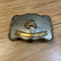 Vintage German Silver Horse Belt Buckle Western Cowboy Rancher KG JD - $39.60