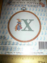 Peter Rabbit Craft Kit Bunny Beatrix Potter Cross Stitch Set Alphabet Letter X - $9.49