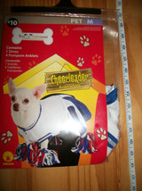 Rubies Pet Costume Medium Dog Cheerleader Outfit Dress Red White Blue Pompom New - £7.50 GBP
