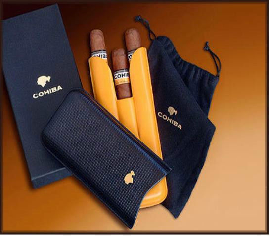 Cohiba Black &amp; Gold Leather carrying case - $75.00