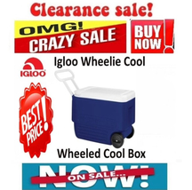 ??Igloo Rolling Wheelie Cool Prechill Cool Box 38qt Staycool Box??Buy Now!? - £31.66 GBP