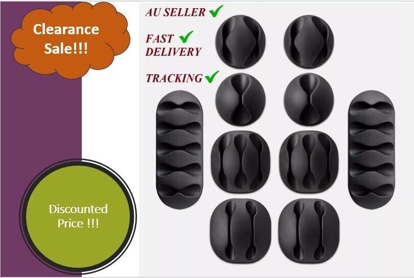 6Pcs-18 Pcs Cable Clips Tidy Cord Lead Organiser USB Charger Holder Drop... - $3.15+