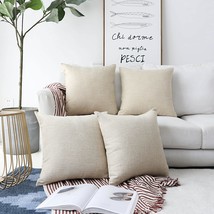 Throw Pillow Sham Cushion Cover for Bench, 24x24, Light Linen - £22.93 GBP