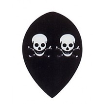 5 Sets of 3 Dart Flights - M504 - Black Skulls Poly Super Metronic Tear Drop ... - £5.99 GBP