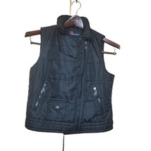 Dollhouse Womens Medium Outerwear Puffer Vest Black Lined Faux Snakeskin... - $11.42