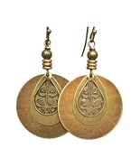 Bohemian - Brass Dangle Earrings - Ethnic Jewelry - £8.11 GBP