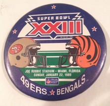 1989 Super Bowl Xxiii 49ers Vs Bengals Button Original Joe Robbie Stadium - £26.86 GBP