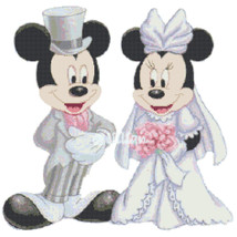 new MICKEY MINNIE MOUSE WEDDING MARRY Counted Cross Stitch PATTERN - $3.91