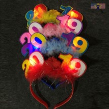 2019 Happy New Year Party LED Headband Light Up Glowing Hair Band Flashing Shade - £5.44 GBP+