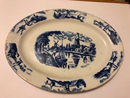 Old VTG Oval Delft Advertising Plate Schell &amp; Sons Trading Co. St. Thomas MO  - £31.43 GBP