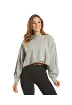 Free People Movement Wandering Soul Reversible gray crop oversize Hoodie S - £43.52 GBP