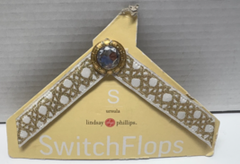 Lindsay Phillips Ursula S White &amp; Gold Switch Flops NEW - $4.95