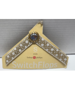 Lindsay Phillips Ursula S White &amp; Gold Switch Flops NEW - $4.95