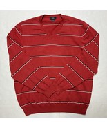Brooks Brothers Sweater Mens Extra Large XL Red Striped Merino Wool Crew... - $478.80 MXN