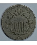 1867 Shield nickel VG/F details - £23.53 GBP