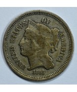 1868 3 cent circulated copper nickel F details - £14.33 GBP