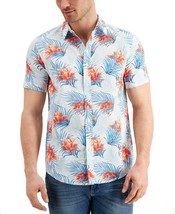 Sun + Stone Men&#39;s Linen Blend Diffused Tropical Shirt Multicolor Size Medium - £15.62 GBP