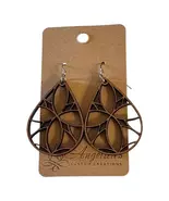 Multi Stained Glass Wood Drop Earrings - $12.00