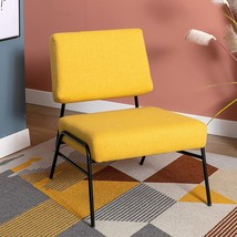 Merax Yellow Mid Century Modern Living Room Accent Chair With Pu, Set Of 1. - £204.73 GBP