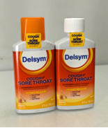 Lot of 2 Delsym Cough + Sore Throat Cough Syrup 6oz Honey Flavor 12+ Exp... - $343.79 MXN