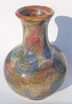Art Pottery Marble Bud Vase Stoneware Shiny Drip Glaze HD104 1998 Item 2 - £20.09 GBP
