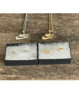 NEW NIKE SILVER AND GOLD EARRING AND NECKLACE GIFT SET CHAIN EARRINGS BU... - $55.43 CAD