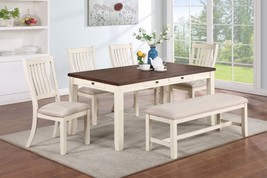Arlesey 6-Piece Two-Tone Wooden Dining Set in White Walnut Finish - £633.00 GBP