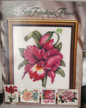 Cross Stitch &quot;Five Fabulous Flowers&quot; pattern Booklet - $5.69