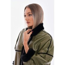Vinci The Rebel Reversible Shearling Olive Green Leather Women Jacket image 3