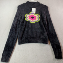 FOREVER 21 Sweater Unisex Large Black 100% Nylon Long Casual Sleeve Crew... - $15.69