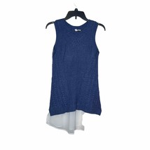 Moth Anthropologie Women Vest Sweater Tank Top Layered  Keyhole Knit Blue XS - £17.91 GBP