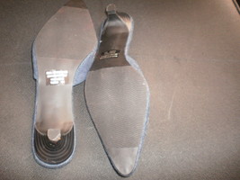 New slides with kitten heels in denim blue-7.5(medium) - $29.99