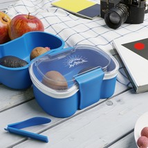 Two-Tiered Portable Bento Box for Healthy Meals, BPA-Free, Microwave-Safe - £20.29 GBP