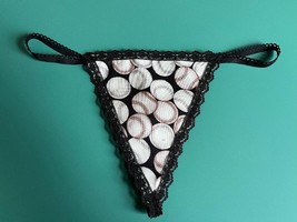 New Womens Black BASEBALL Gstring Thong Panties Batchelorette Party Unde... - $19.99