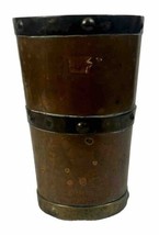 Vintage Hecho En Mexico Brass &amp; Copper Tankard Moscow Mule Mug Design 4” Tumbler - £16.79 GBP