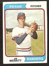  1974 Topps Baseball Card # 318 Texas Rangers Jim Merritt vg/ex - £0.39 GBP