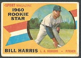  1960 Topps Baseball Card # 128 Los Angeles Dodgers Bill Harris Rookie Star - £0.79 GBP