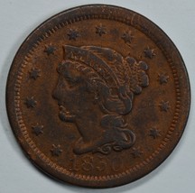 1850 Coronet circulated large cent F details - £22.30 GBP