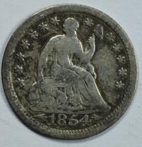 1854 Seated Liberty circulated silver half dime G/VG details - $20.00